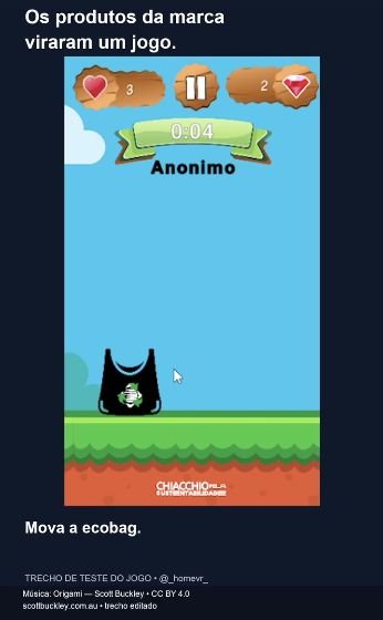 Prévia do projeto: Chiacchio: os produtos da marca viram jogo